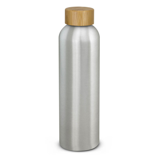 Bamboo Lid Aluminium Bottles Silver